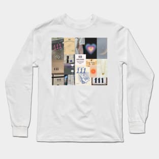 111 angel number aesthetic collage Long Sleeve T-Shirt